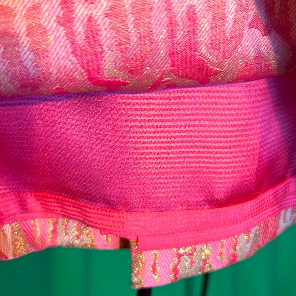 Pink Tartan Gorgeous Pencil Skirt Bright Yellow/Pink Colors Slit at the Back - Picture 9 of 13